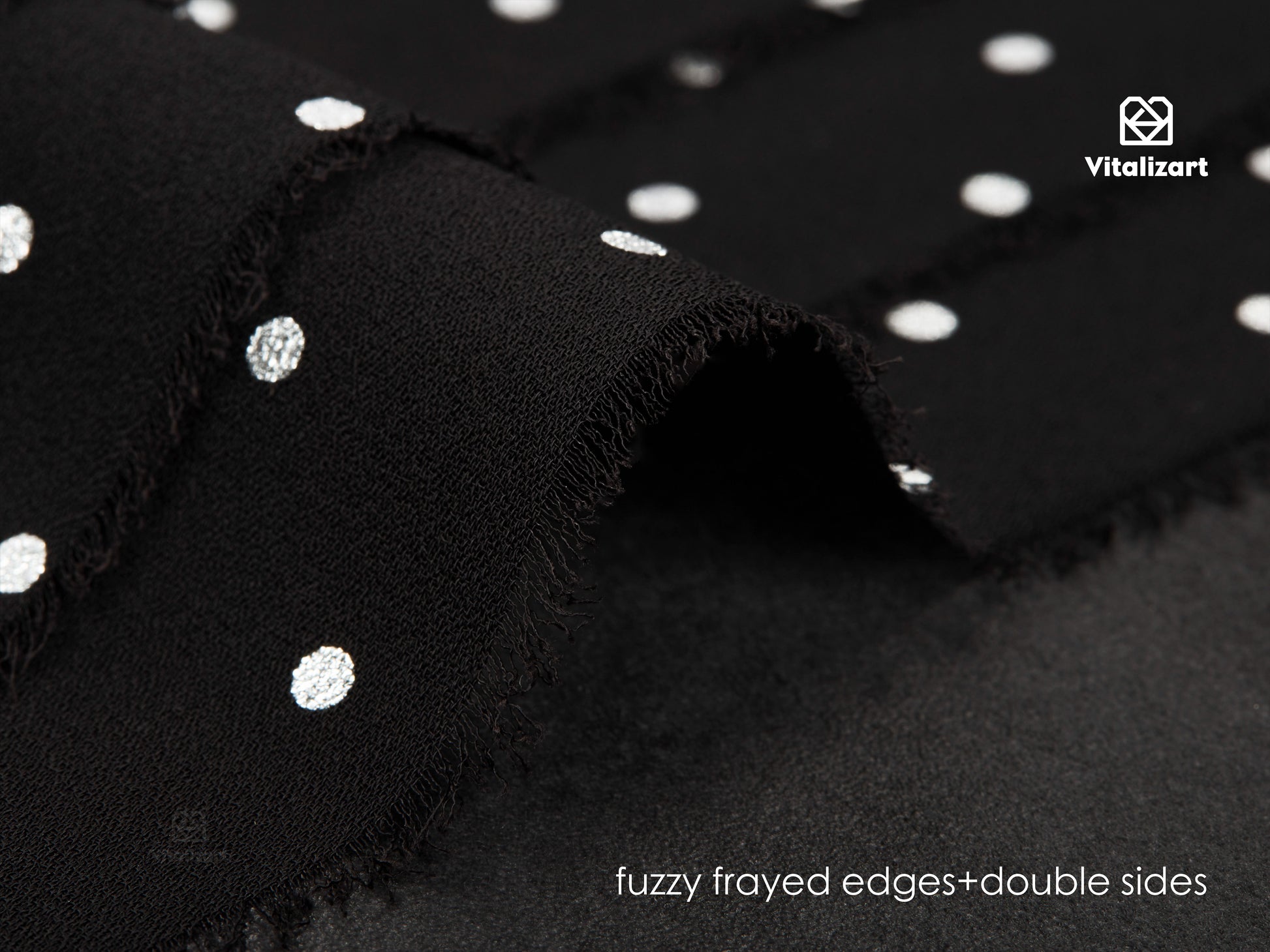 Polka Dot Chiffon Ribbon 1 - 1/2" x 15 Yd (Black) - Vitalizart