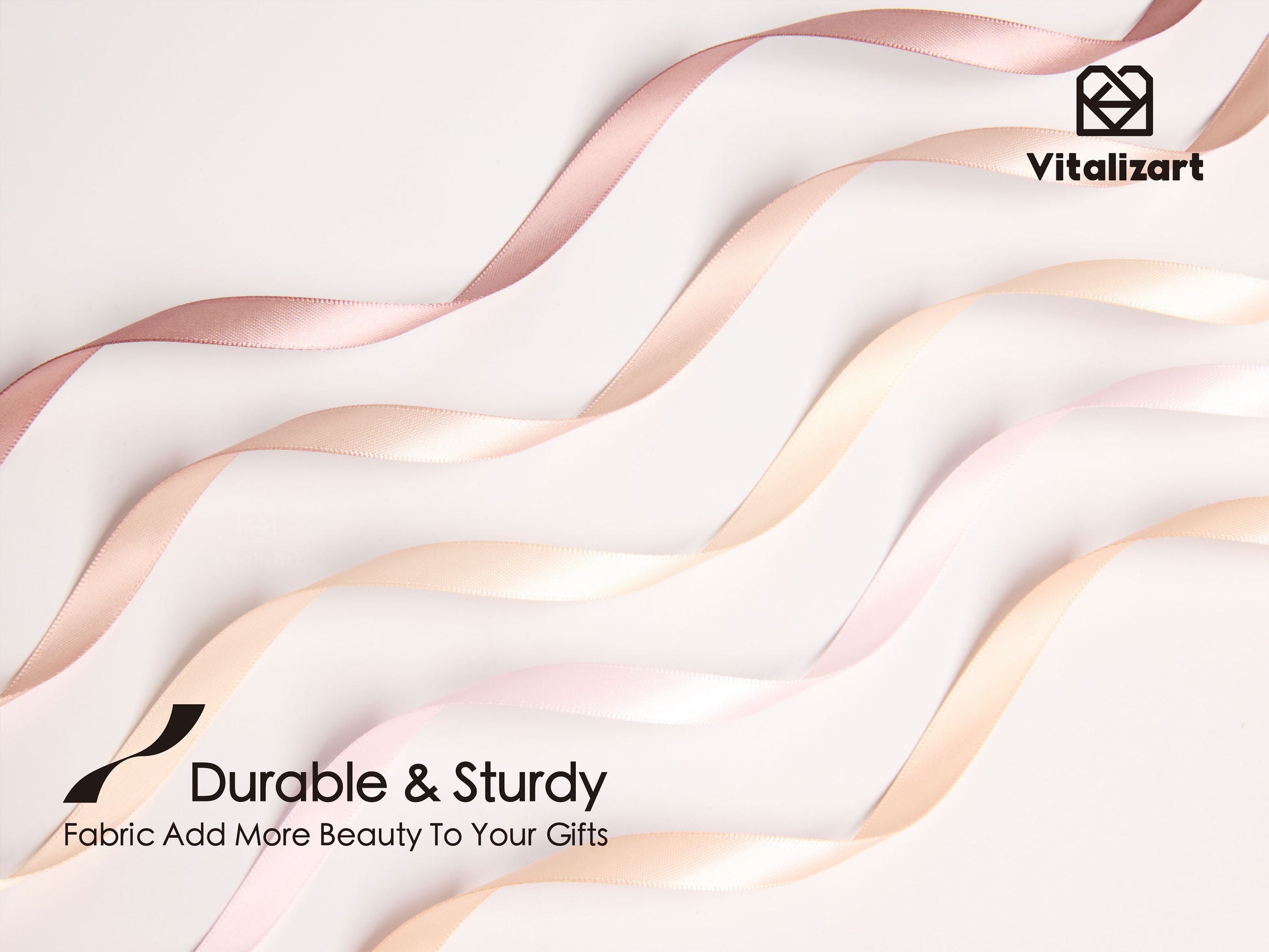 Double Face Satin Ribbon 3/8" x 50Yd (Dusty Pink Tan Nude) - Vitalizart