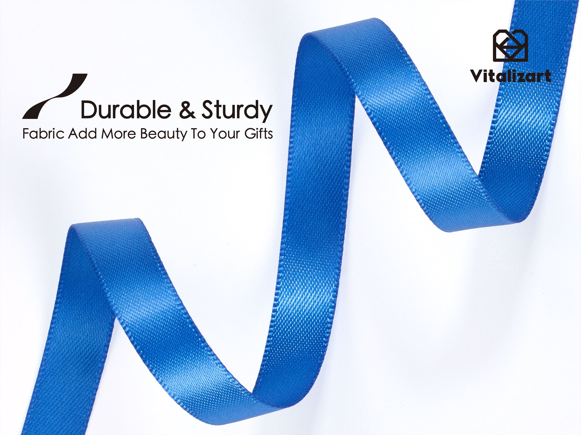 Ribbon for Crafts Double Faced Functional Satin Ribbon 3/8" x 100Yd (Blue) - Vitalizart