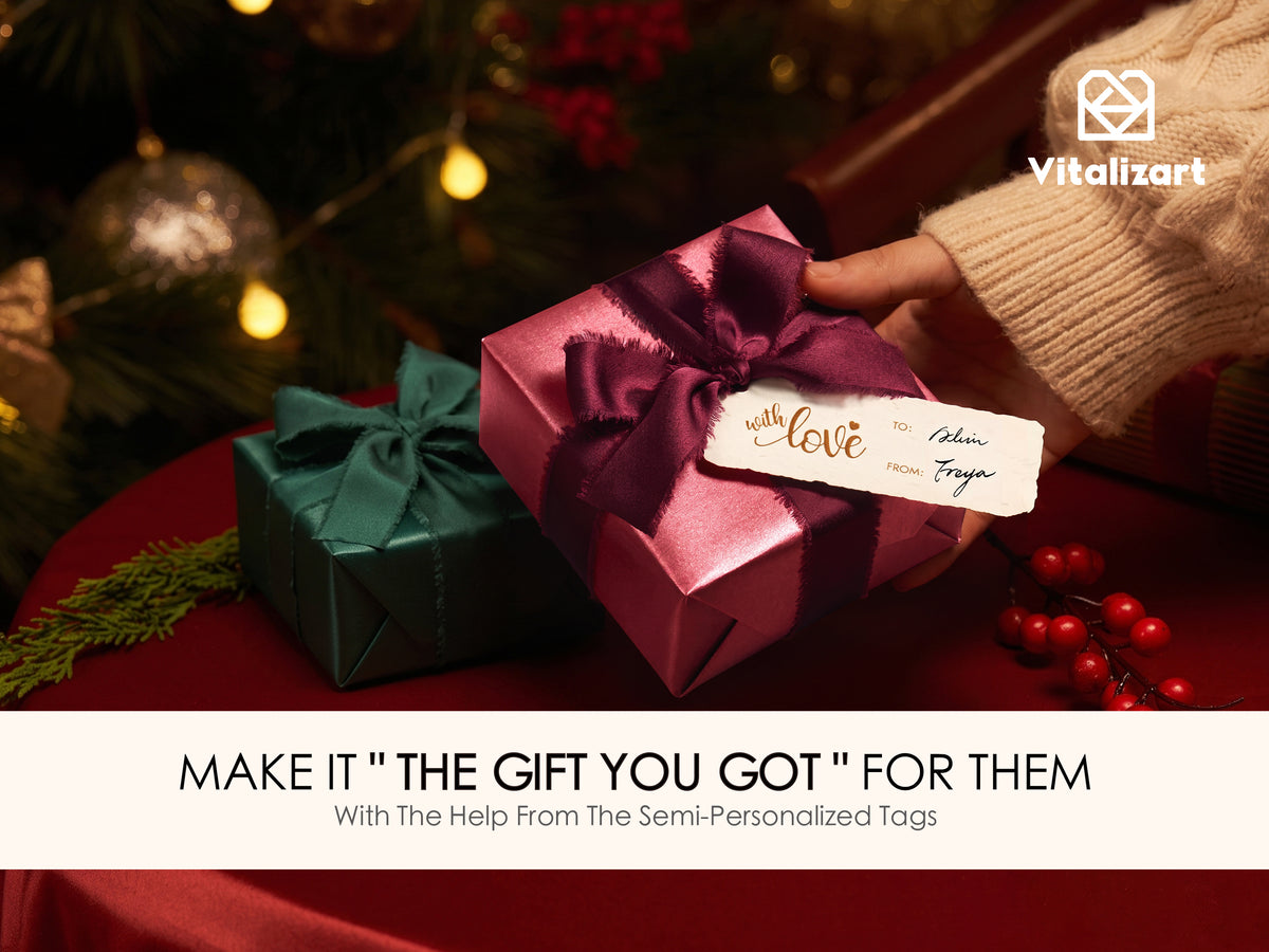 Wrapping Paper Set 17"x197" Pearly-Lustre With Silk Like Satin Ribbon & Gift Tags (Burgundy Paper & Burgundy Ribbons) - Vitalizart