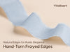 Vitalizart Ribbon Cotton Handmade Fringe 1" x 15 Yd  Pure Natural Cotton Ribbons (Dusty Blue)
