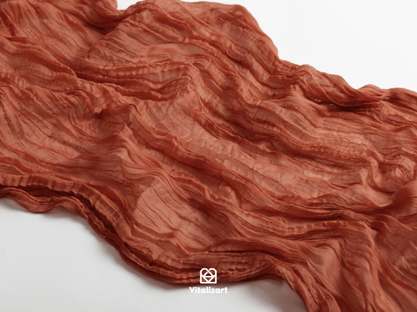 Cheesecloth Table Runner Gauze Boho Rustic 35 x 120 Inches (Terracotta) - Vitalizart