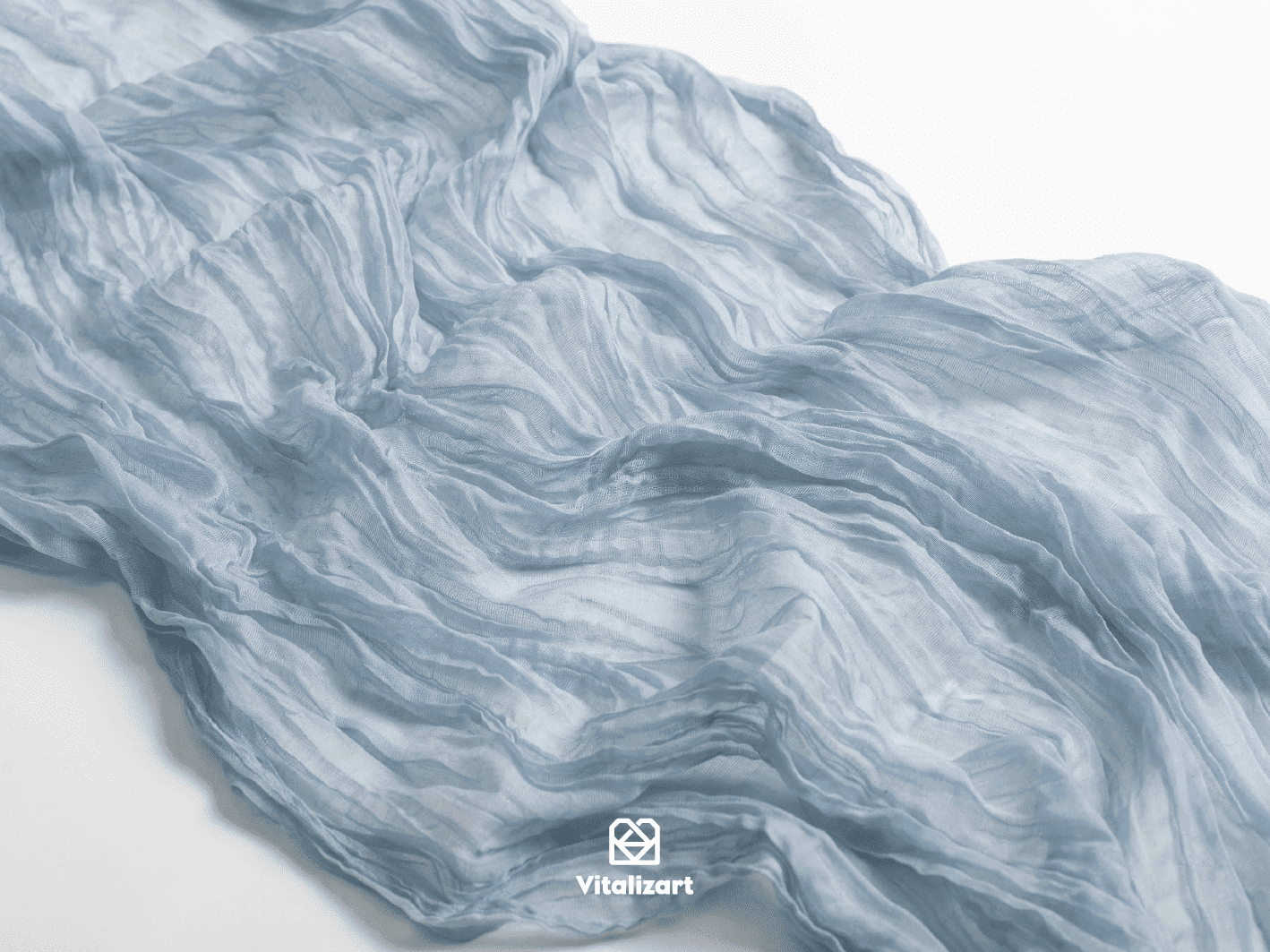Cheesecloth Table Runner Gauze Boho Rustic 35 x 120 Inches (Dusty Blue) - Vitalizart