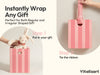 Mixed-Color Striped Paper Small Gift Bags with Ribbon Handles — Set of 30 - Vitalizart