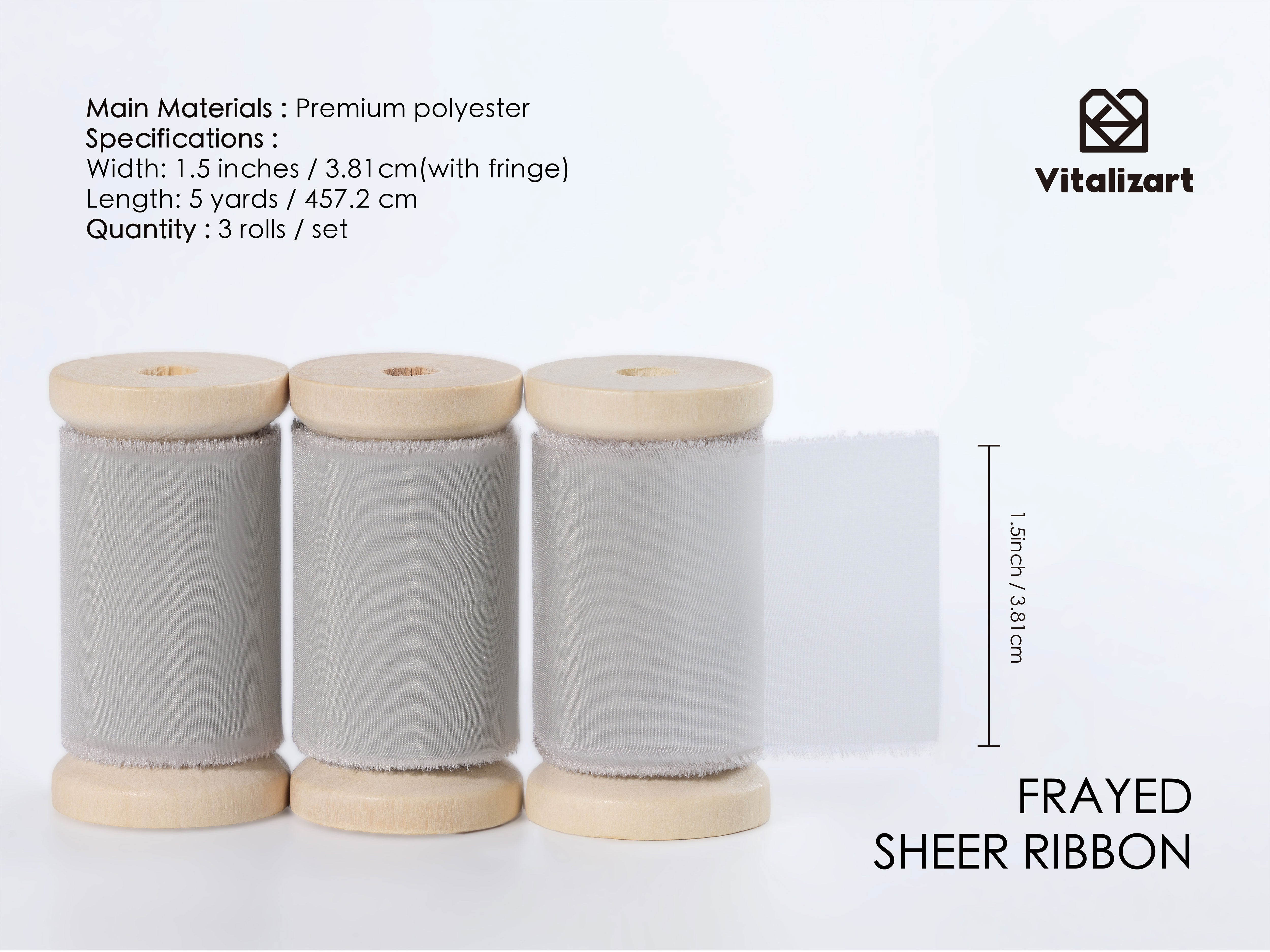 Silk Ribbon Frayed Sheer Ribbon 1 1/2