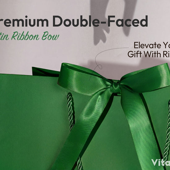 Christmas Gift Bags Large Paper Gift Bags with Ribbon Bows — Set of 4 - Vitalizart