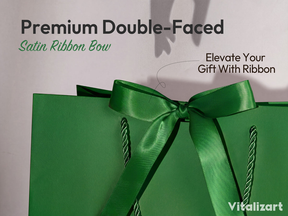 Christmas Gift Bags Large Paper Gift Bags with Ribbon Bows — Set of 4 - Vitalizart