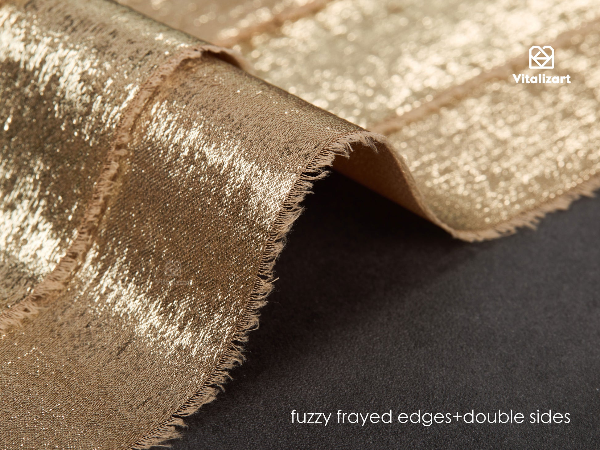 Metallic Chiffon Ribbon 1 - 1/2"x 15 Yd (Champagne) - Vitalizart