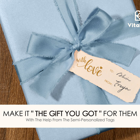 Wrapping Paper Set 30"x197" Pearly-Lustre With Silk Like Satin Ribbon & Gift Tags (Dusty Blue Paper & Dusty Blue Ribbons) - Vitalizart