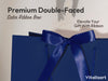 Blue & White Large Paper Gift Bags with Ribbon Bows — Set of 4