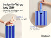 Mixed-Color Striped Paper Gift Bags with Ribbon Handles — Set of 10