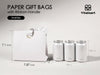 Paper Gift Bags With Ribbon Handles Set of 10 White Bulk Reusable 7.87"x3.54"x7.09" Small Size(White) - Vitalizart