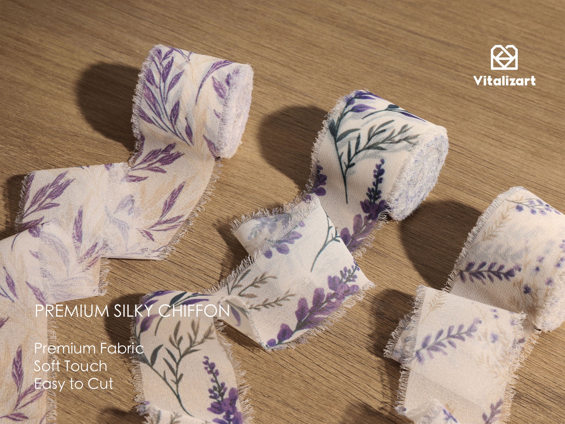 Printed Frayed Ribbon 1 1/2" x 21 Yd (Pattern2) - Vitalizart