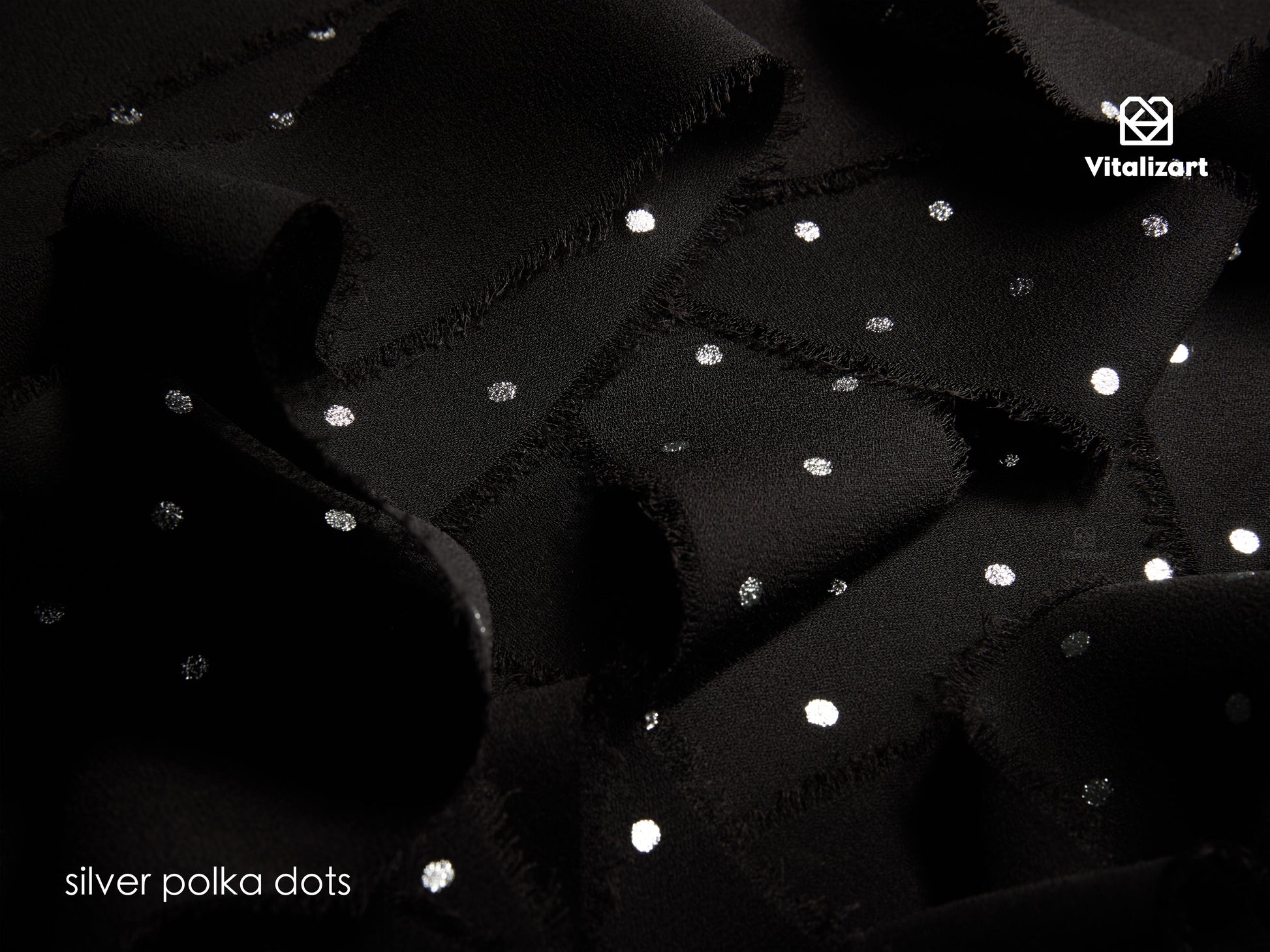Polka Dot Chiffon Ribbon 1 - 1/2" x 15 Yd (Black) - Vitalizart