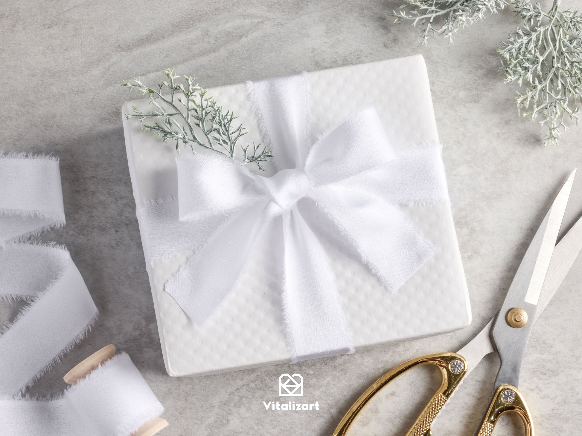 Silk Satin Ribbon With Wooden Spool 1" x 15 Yd (Off White) - Vitalizart
