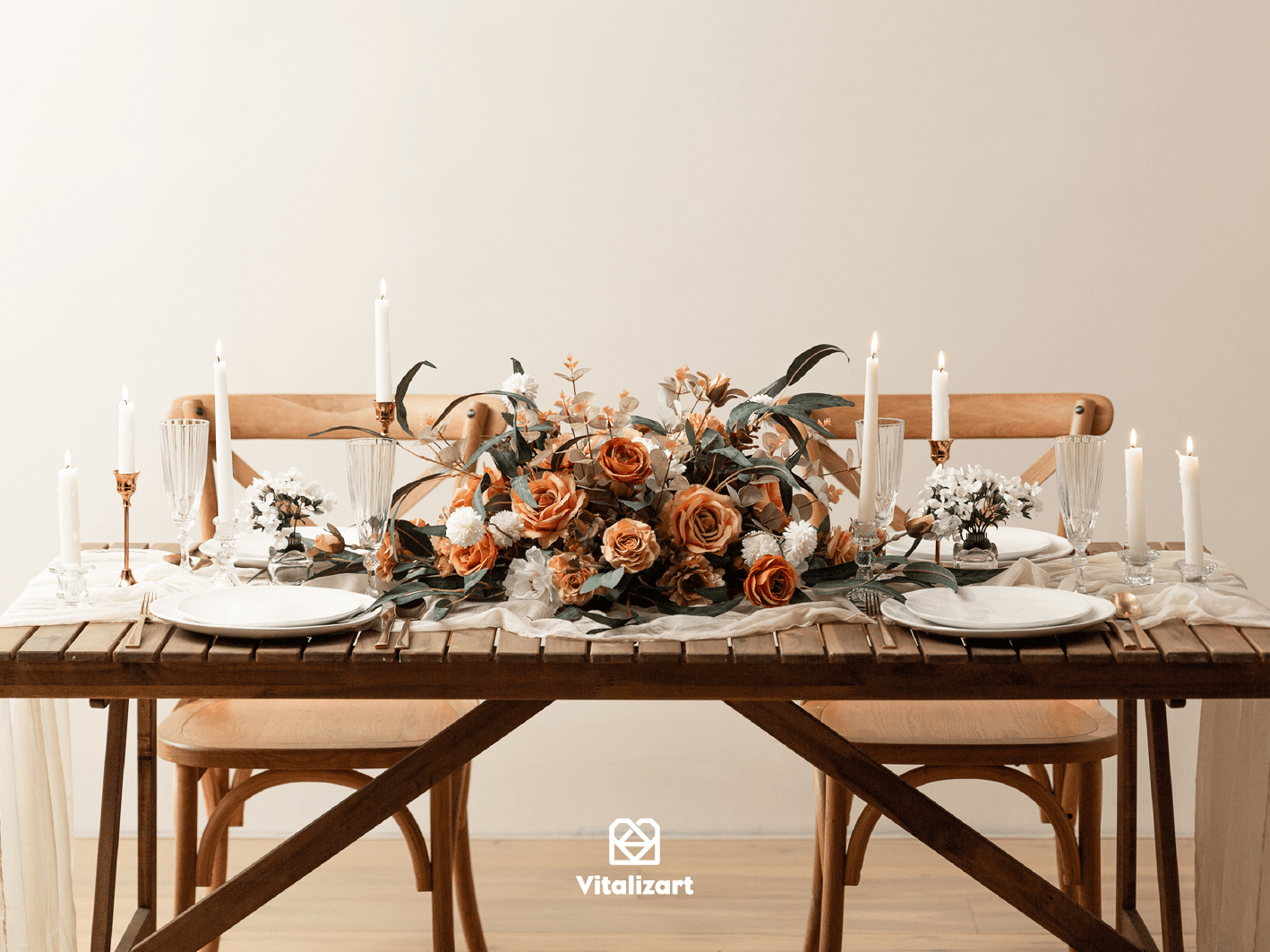 Cheesecloth Table Runner Gauze Boho Rustic 35 x 120 Inches (Cream White) - Vitalizart