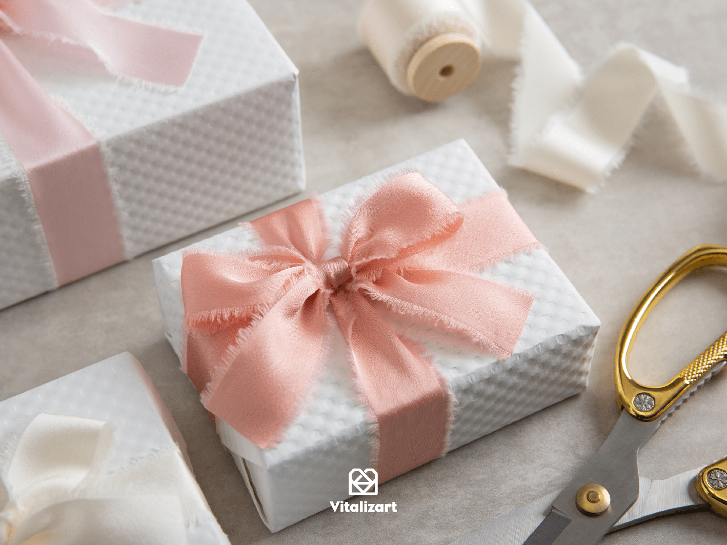 Silk Satin Ribbon With Wooden Spool 1" x 15 Yd (Pink Series) - Vitalizart