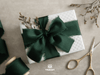 Silk Satin Ribbon With Wooden Spool 1" x 15 Yd (Dark Green) - Vitalizart