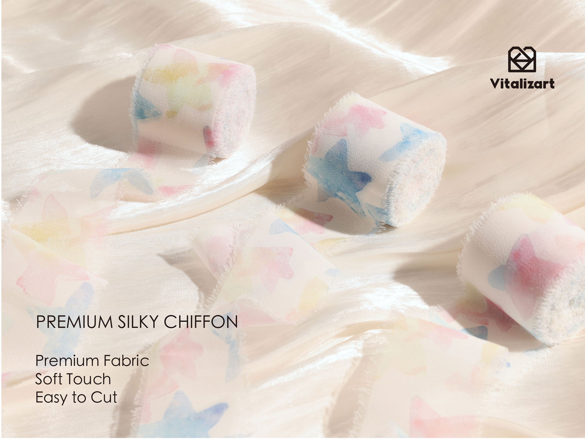 Printed Frayed Ribbon 1 1/2" x 21 Yd (Pattern4) - Vitalizart