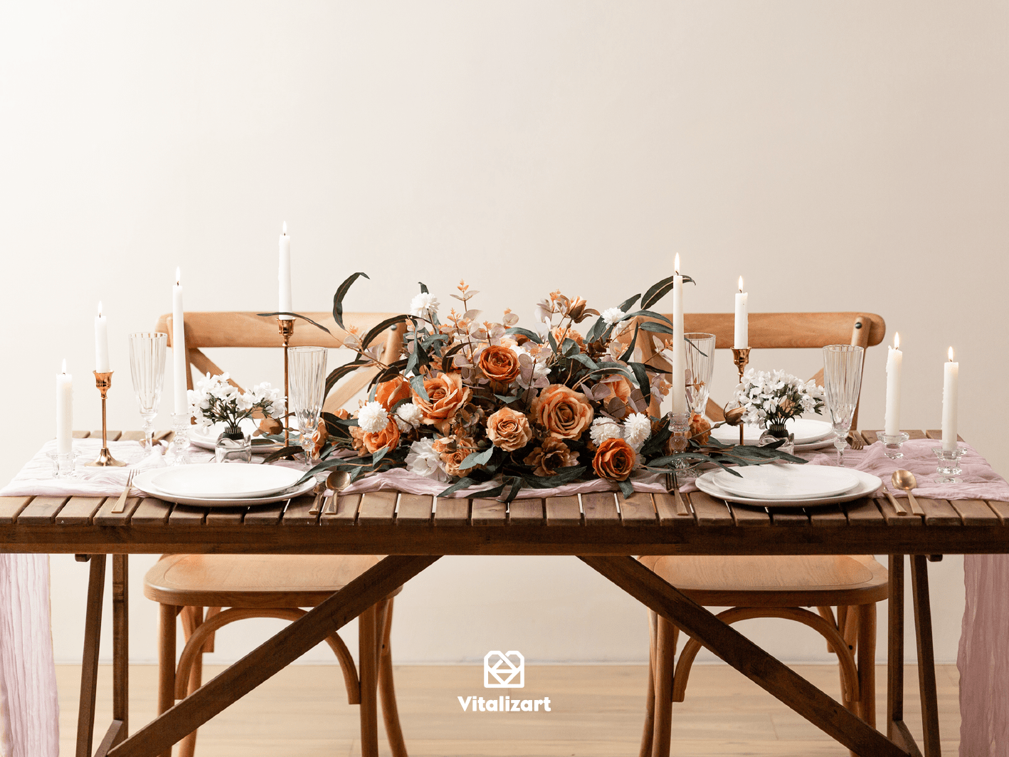 Cheesecloth Table Runner Gauze Boho Rustic 35 x 120 Inches (Rose) - Vitalizart