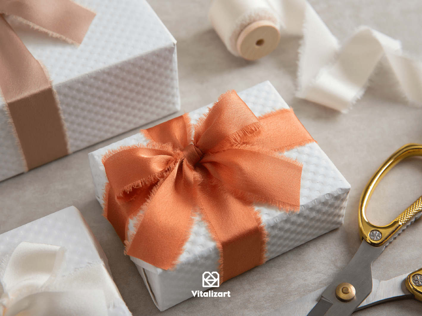 Silk Satin Ribbon With Wooden Spool 1" x 15 Yd (Terracotta Fall) - Vitalizart
