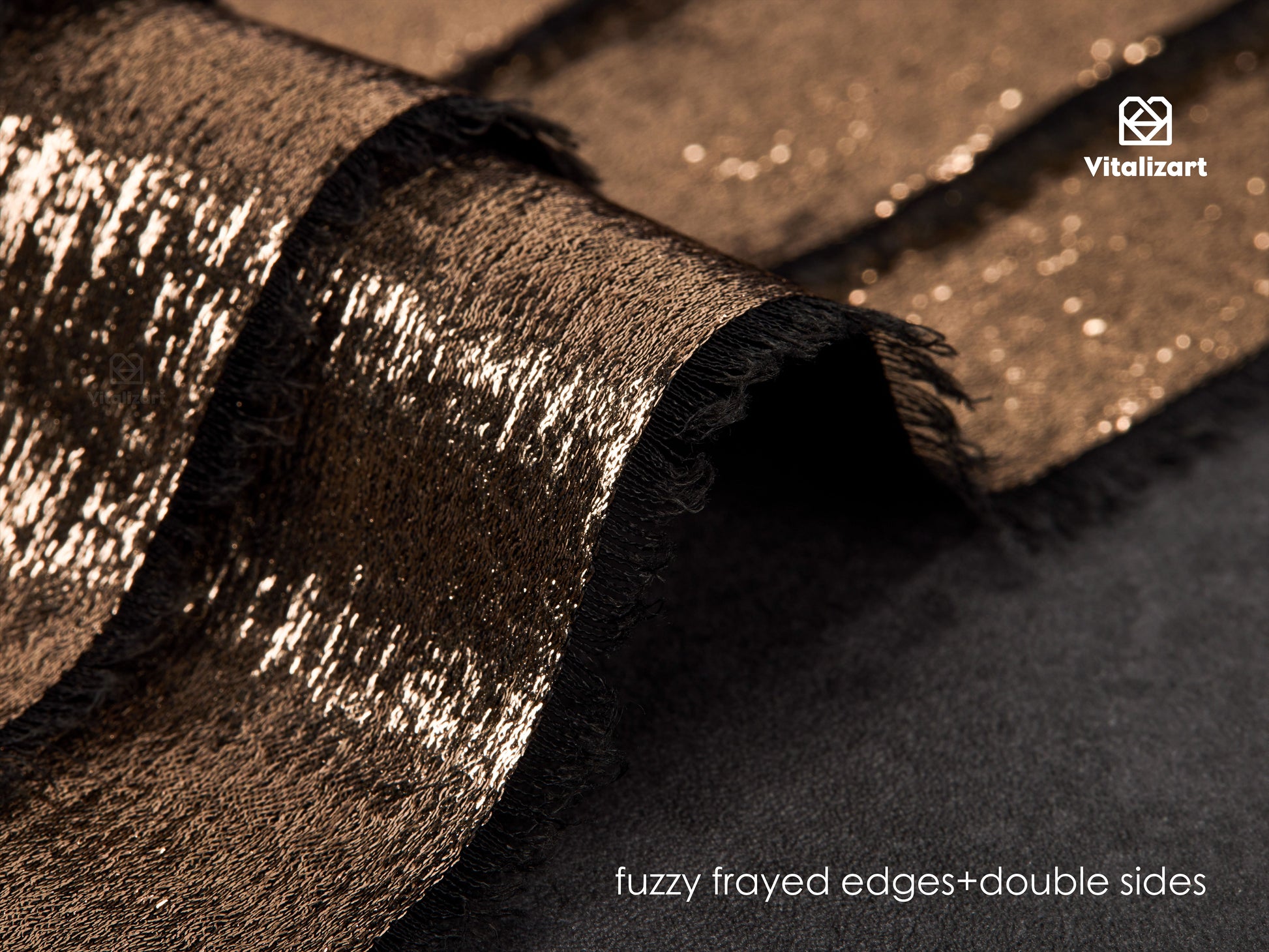 Metallic Chiffon Ribbon 1 - 1/2" x 15 Yd (Black) - Vitalizart