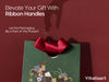 Christmas Small Paper Gift Bags with Ribbon Handles — Set of 10