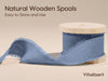 Vitalizart Ribbon Cotton Handmade Fringe 1" x 15 Yd  Pure Natural Cotton Ribbons (Dusty Blue)