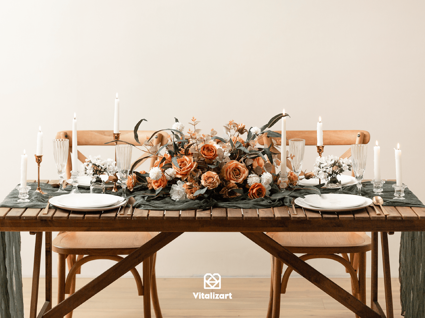 Cheesecloth Table Runner Gauze Boho Rustic 35 x 120 Inches (Gray Green) - Vitalizart