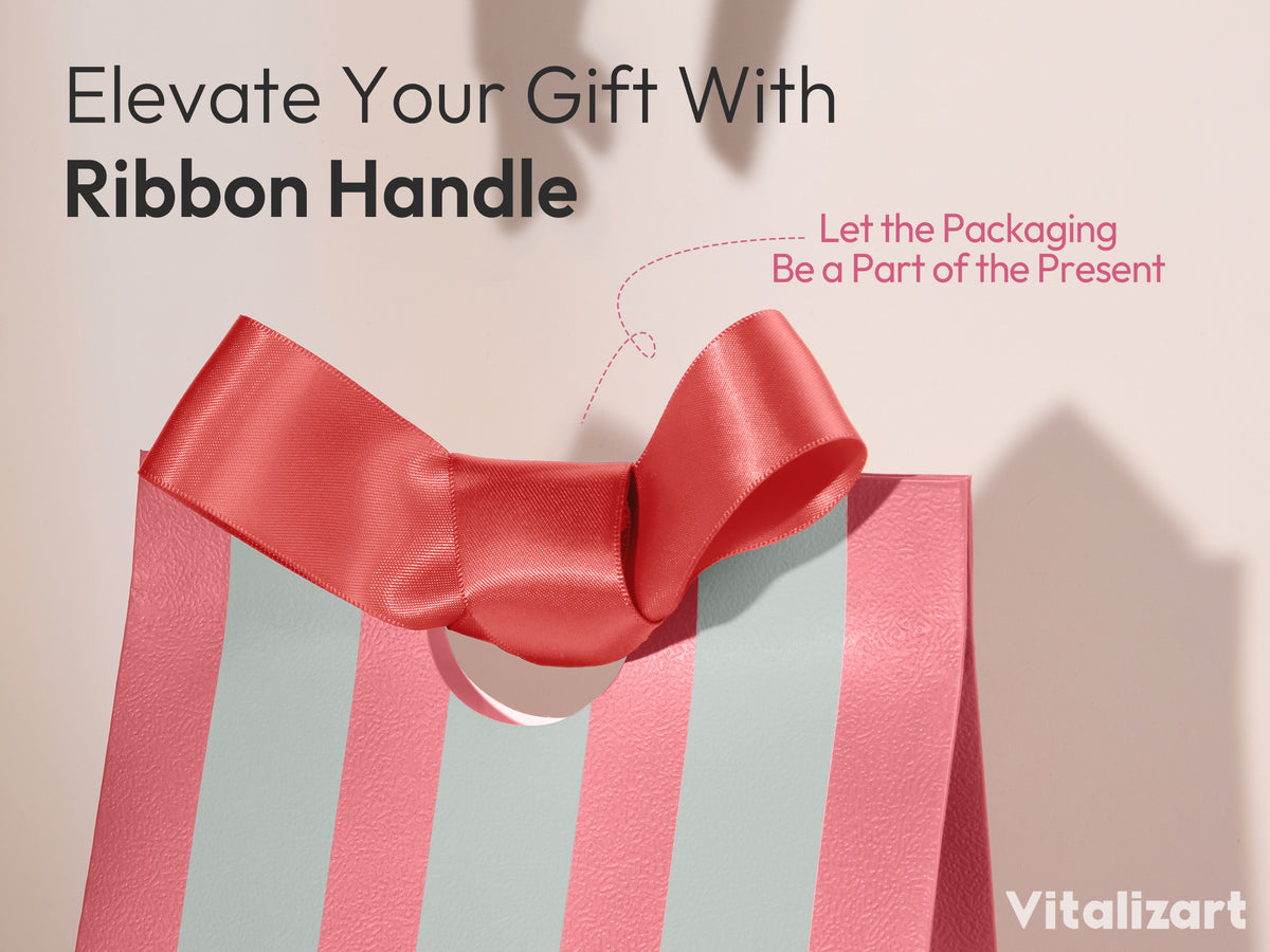 Mixed-Color Striped Paper Small Gift Bags with Ribbon Handles — Set of 30 - Vitalizart
