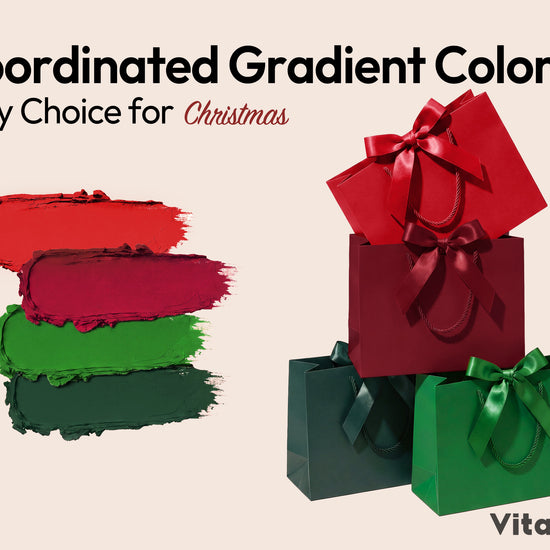 Christmas Gift Bags Large Paper Gift Bags with Ribbon Bows — Set of 4 - Vitalizart