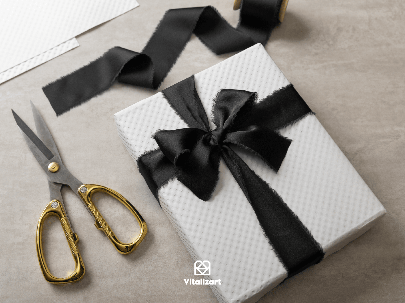 Silk Satin Ribbon with Wooden Spool 1.5” x 15 Yd (Black) - Vitalizart