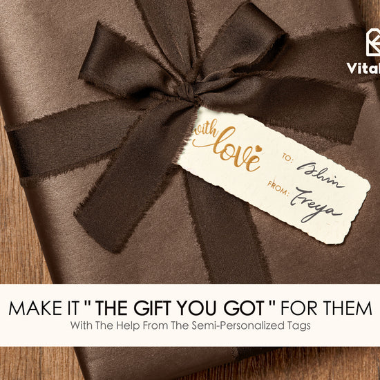 Wrapping Paper Set 17"x197" Pearly-Lustre With Silk Like Satin Ribbon & Gift Tags (Brown Paper & Brown Ribbons) - Vitalizart