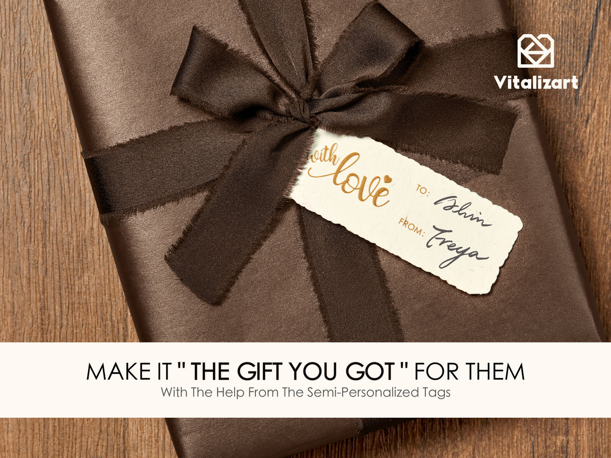 Wrapping Paper Set 17"x197" Pearly-Lustre With Silk Like Satin Ribbon & Gift Tags (Brown Paper & Brown Ribbons) - Vitalizart