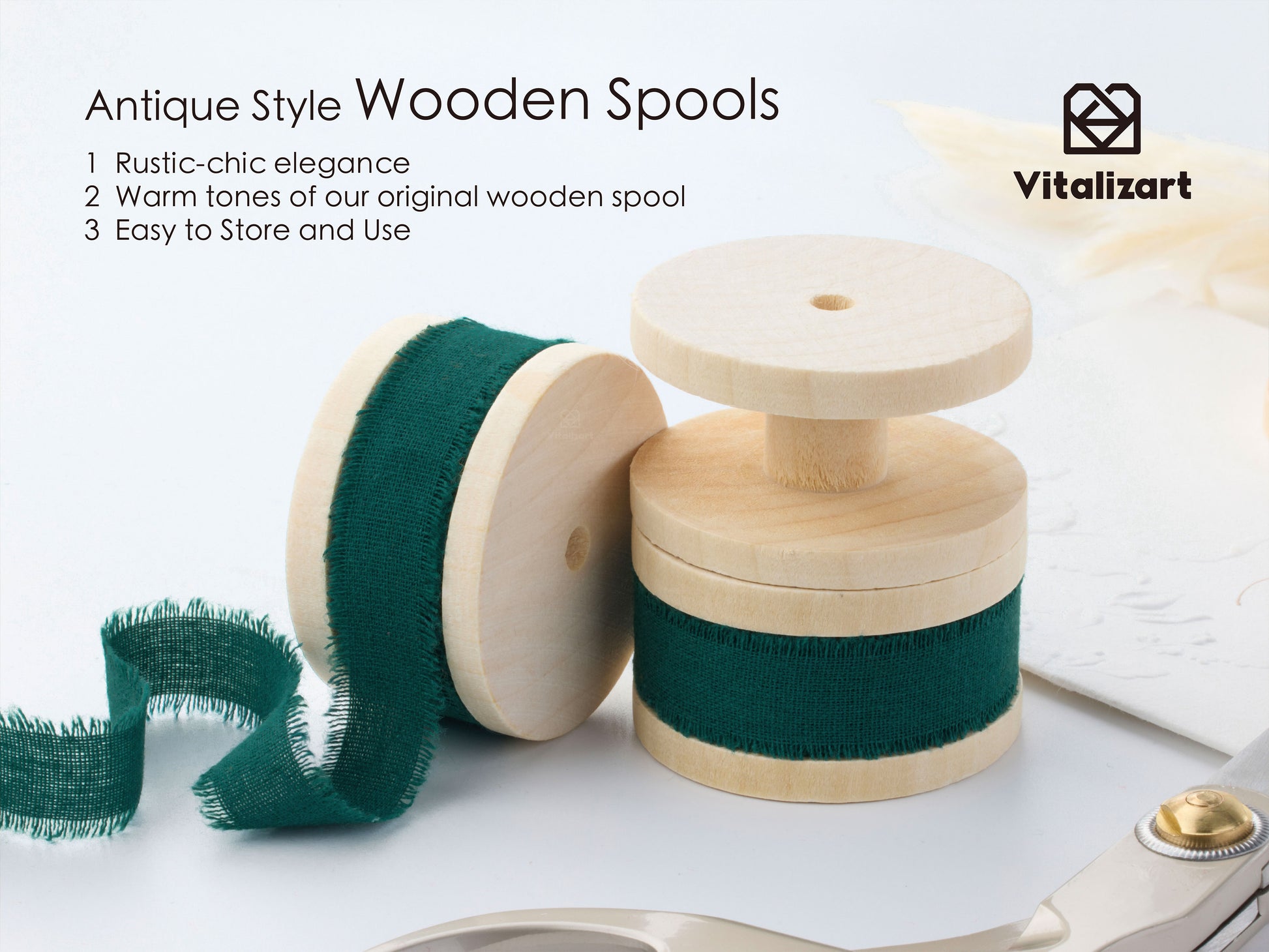 Cotton Ribbon Handmade Fringe 5/8" x 21 Yd (Dark Green) - Vitalizart