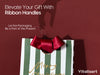 Christmas Small Paper Gift Bags with Ribbon Handles — Set of 10
