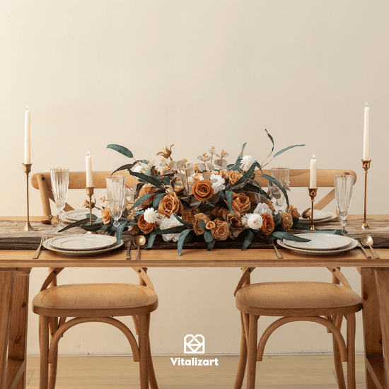 Cheesecloth Table Runner Gauze Boho Rustic 35 x 120 Inches (Nude Coffee Brown) - Vitalizart