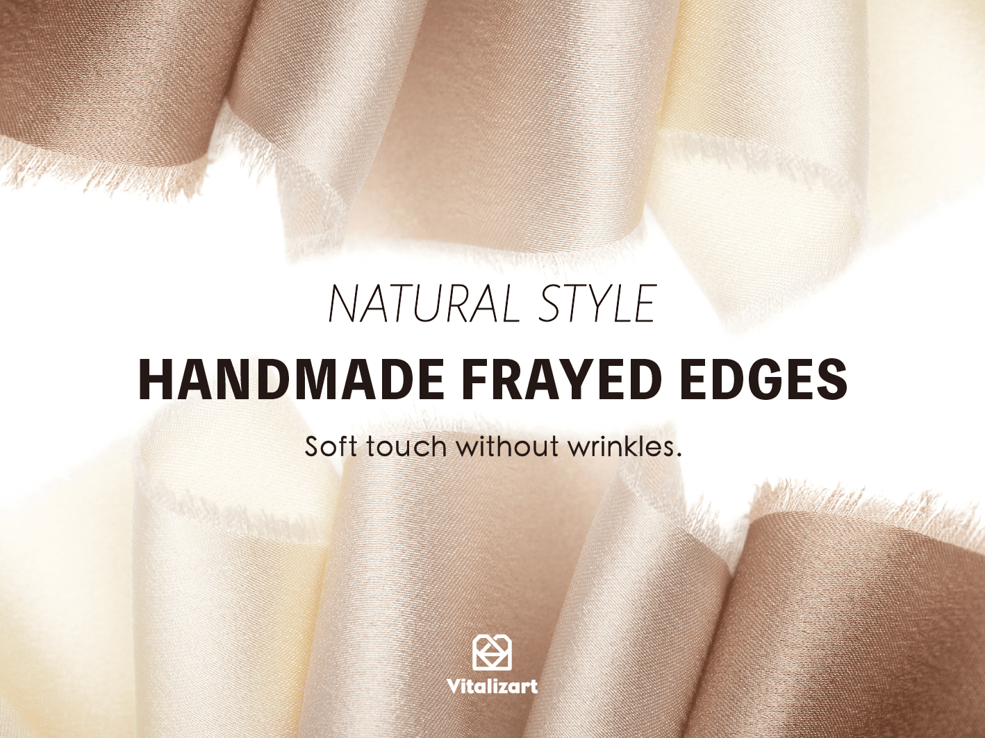 Silk Satin Ribbon with Wooden Spool 1.5” x 15 Yd (Champagne & Nude) - Vitalizart