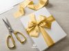 Silk Satin Ribbon with Wooden Spool 1.5” x 15 Yd (Gold) - Vitalizart