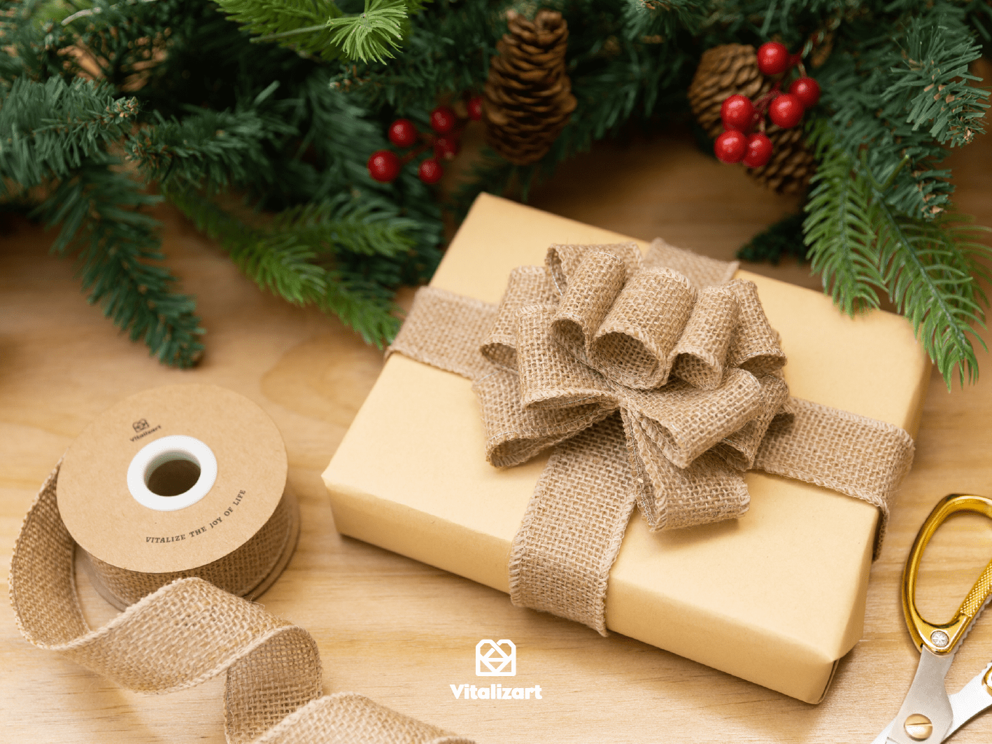 Burlap Ribbon Wired 1.5