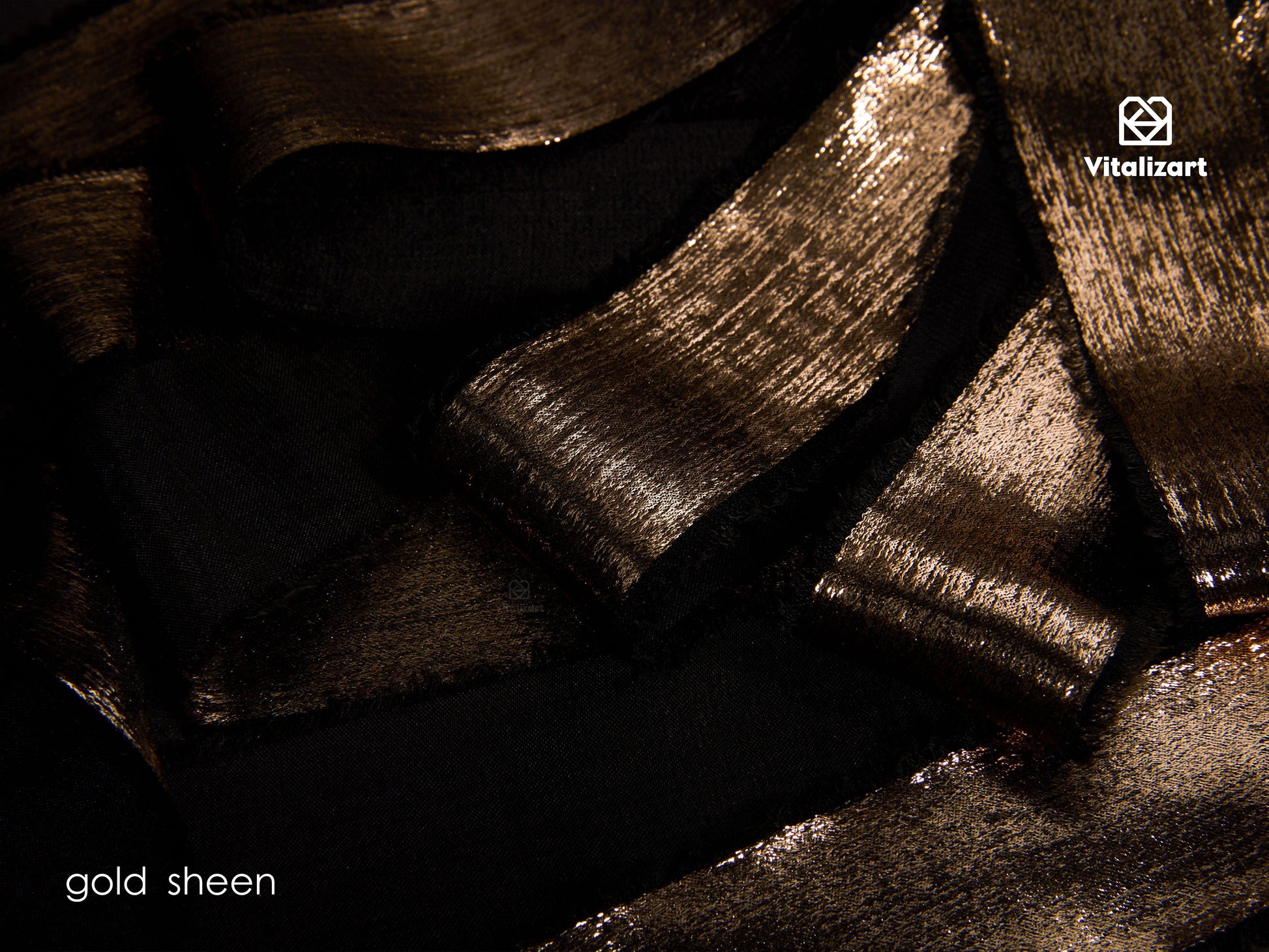 Metallic Chiffon Ribbon 1 - 1/2" x 15 Yd (Black) - Vitalizart