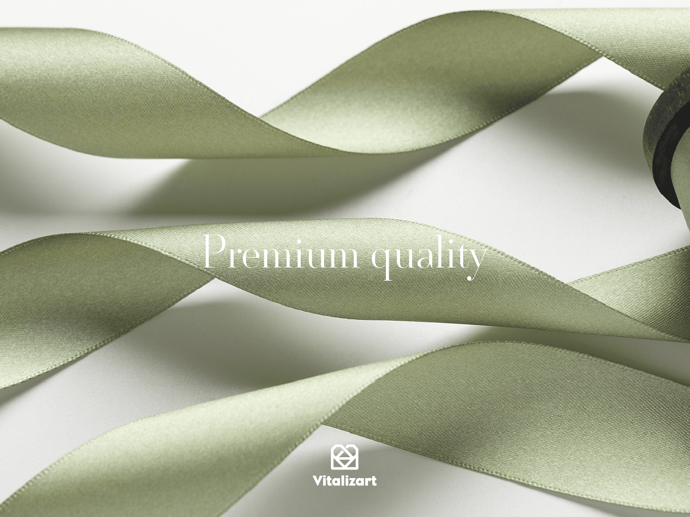 Double Faced Satin Ribbon 3/8" x 21 Yd (Dusty Green) - Vitalizart