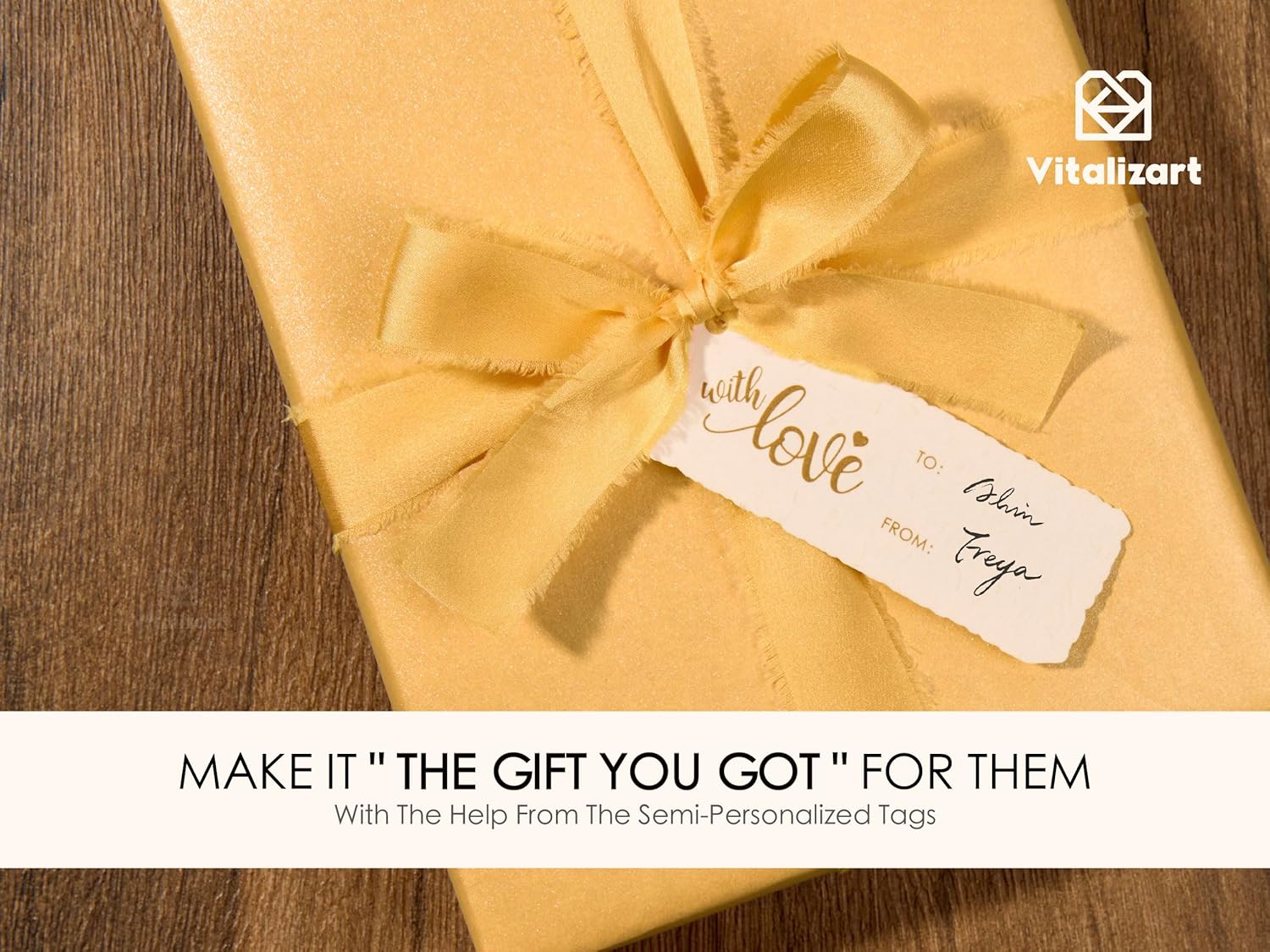 Wrapping Paper Set 17"x197" Pearly - Lustre With Silk Like Satin Ribbon & Gift Tags (Gold Paper & Gold Ribbons) - Vitalizart