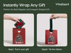Christmas Small Paper Gift Bags with Ribbon Handles — Set of 10