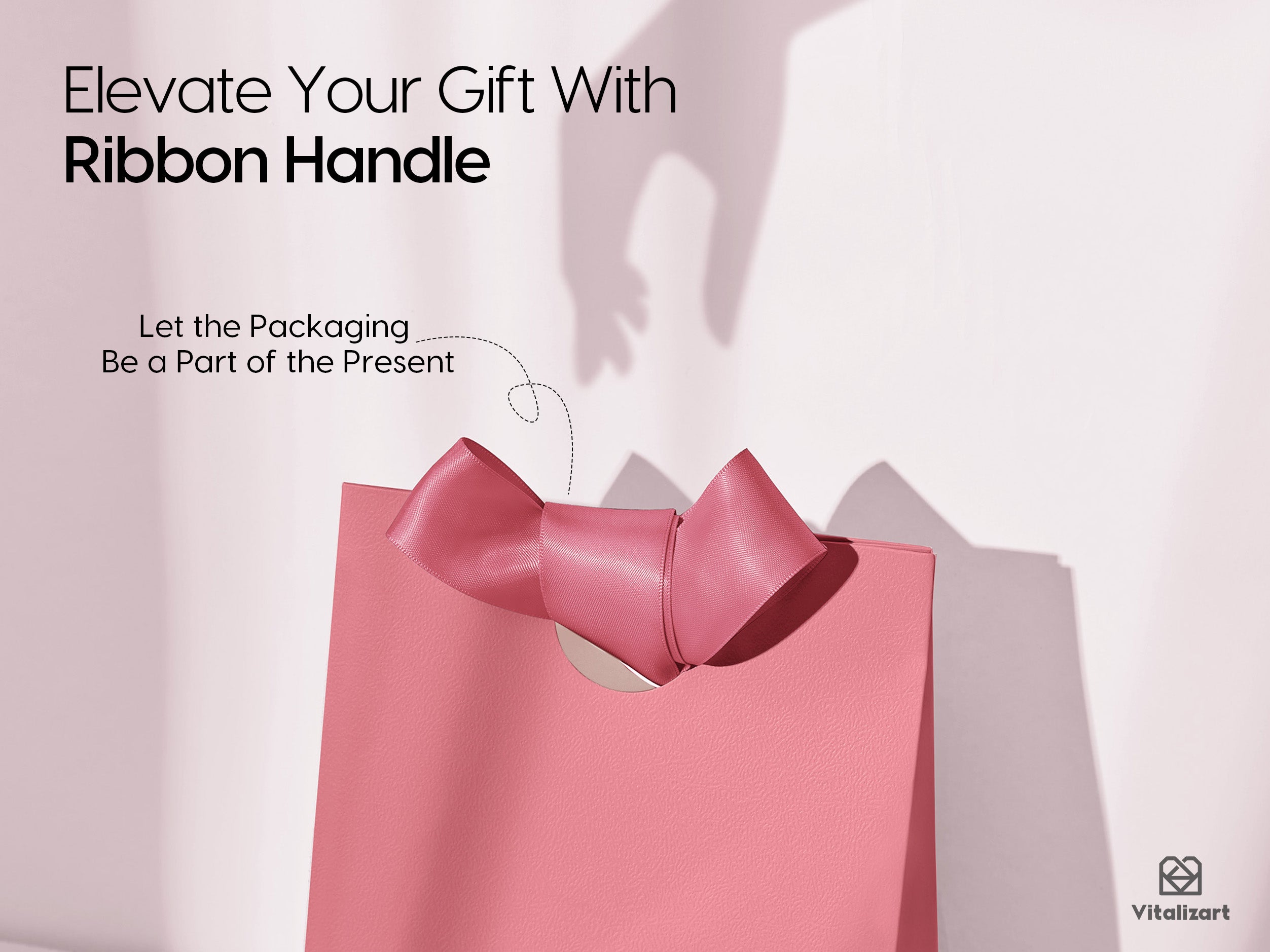VITALIZART PAPER GIFT BAGS WITH RIBBON HANDLES SET OF 10 RED BULK REUSABLE FOR GIFT WRAP 5.91