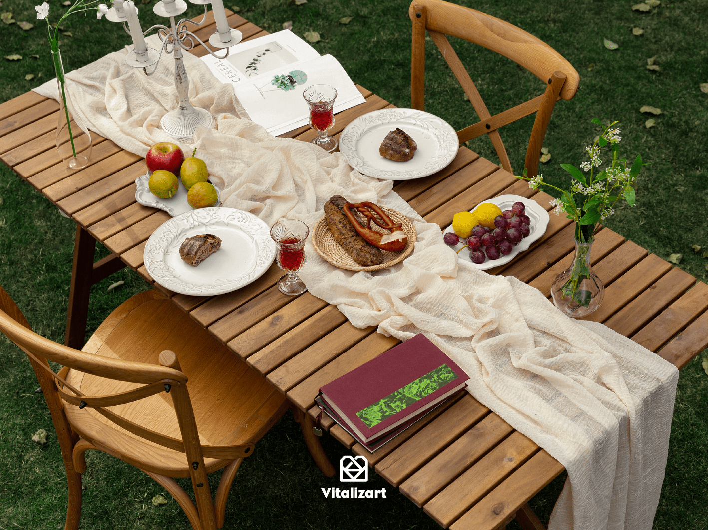 Cheesecloth Table Runner 35 x 120 Inches (Ivory) - Vitalizart