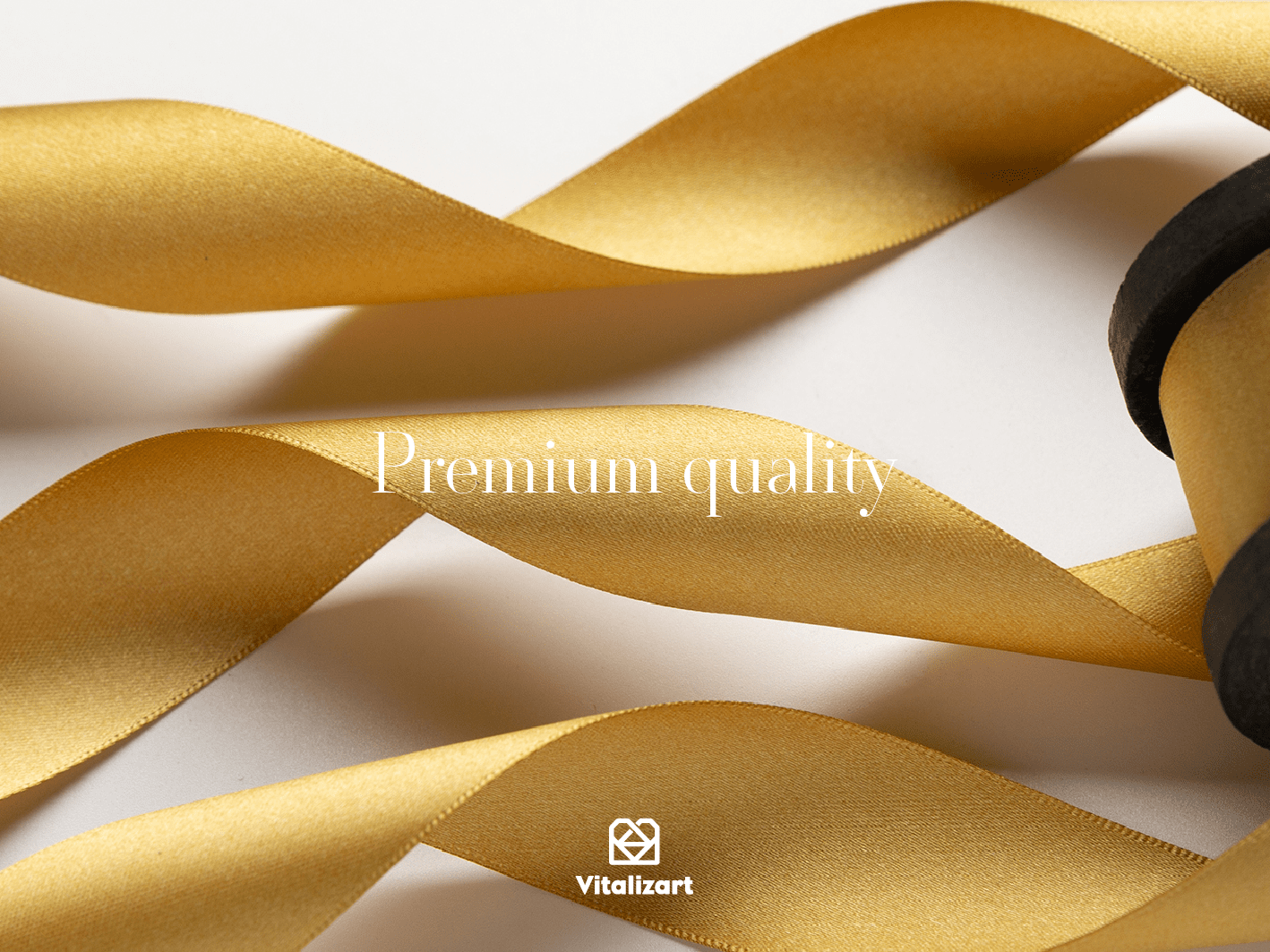 Double Faced Satin Ribbon 3/8" x 21 Yd (Gold) - Vitalizart