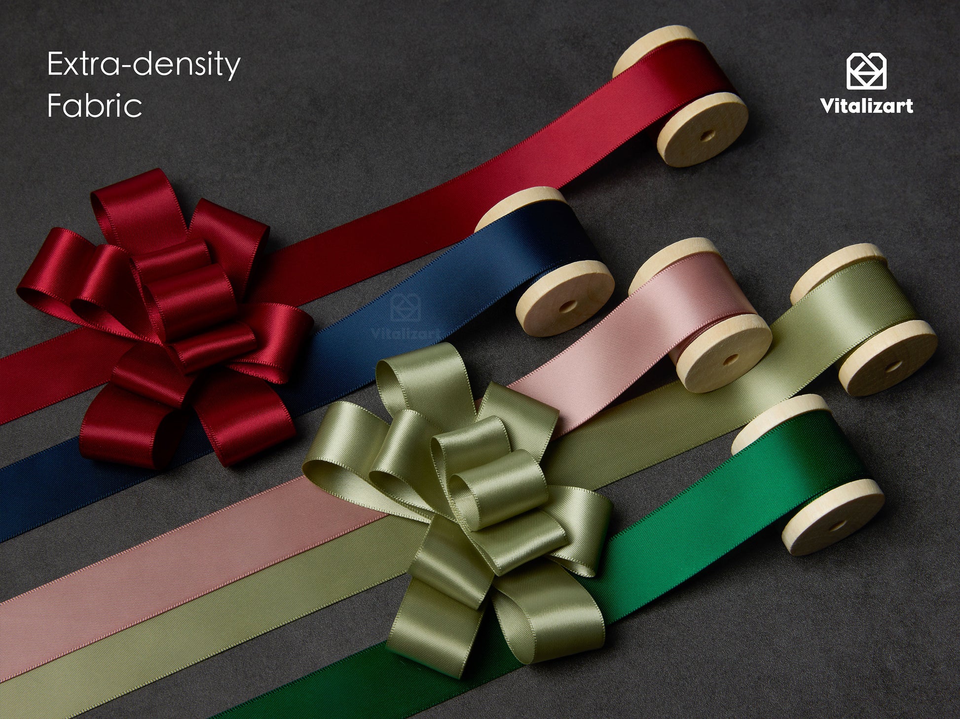 Double Faced Silk Like Satin Ribbon 1" x 30Yd (Festive Colors) - Vitalizart