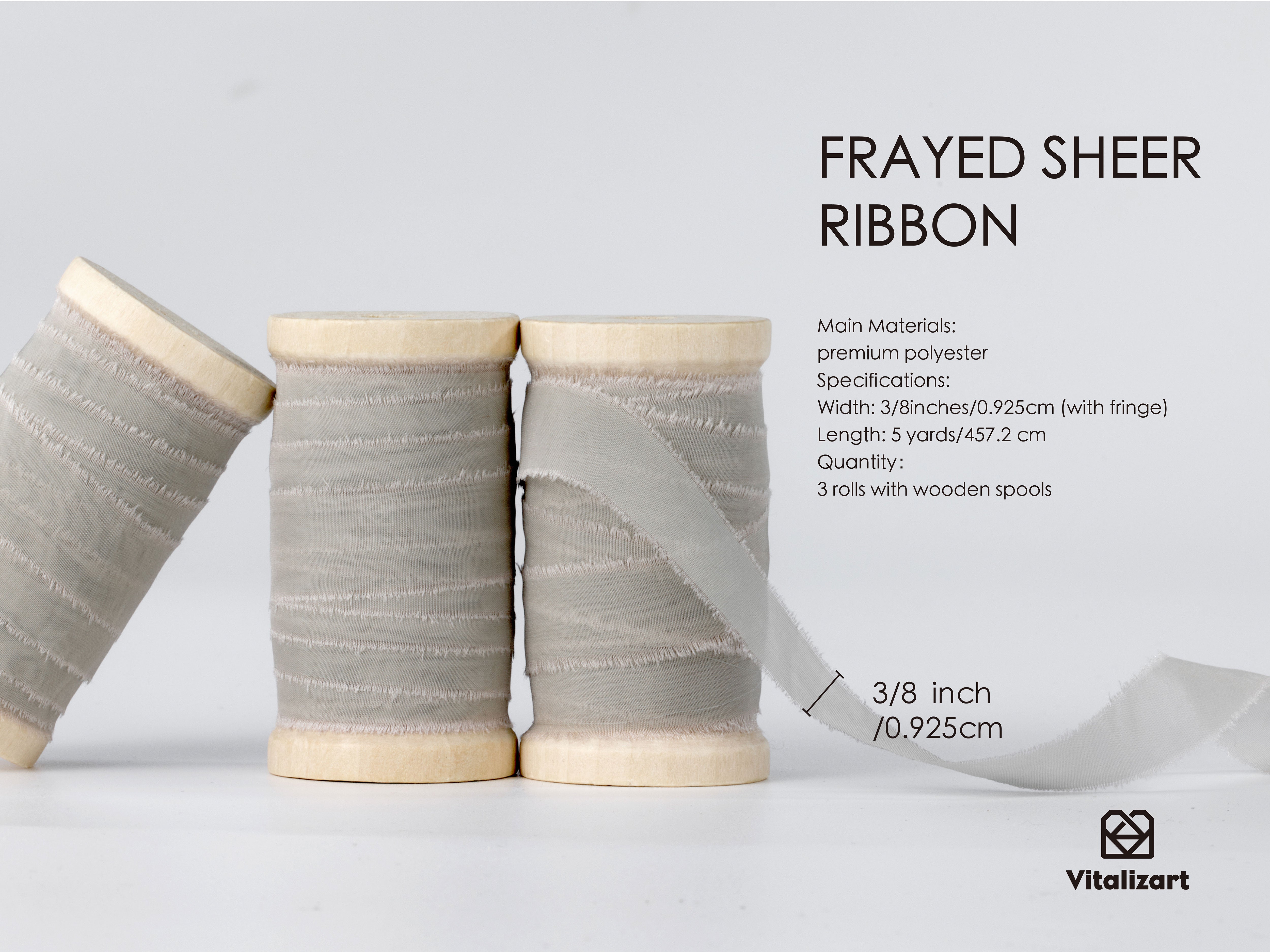 Frayed Edges Silk Like Organza Ribbon 3/8