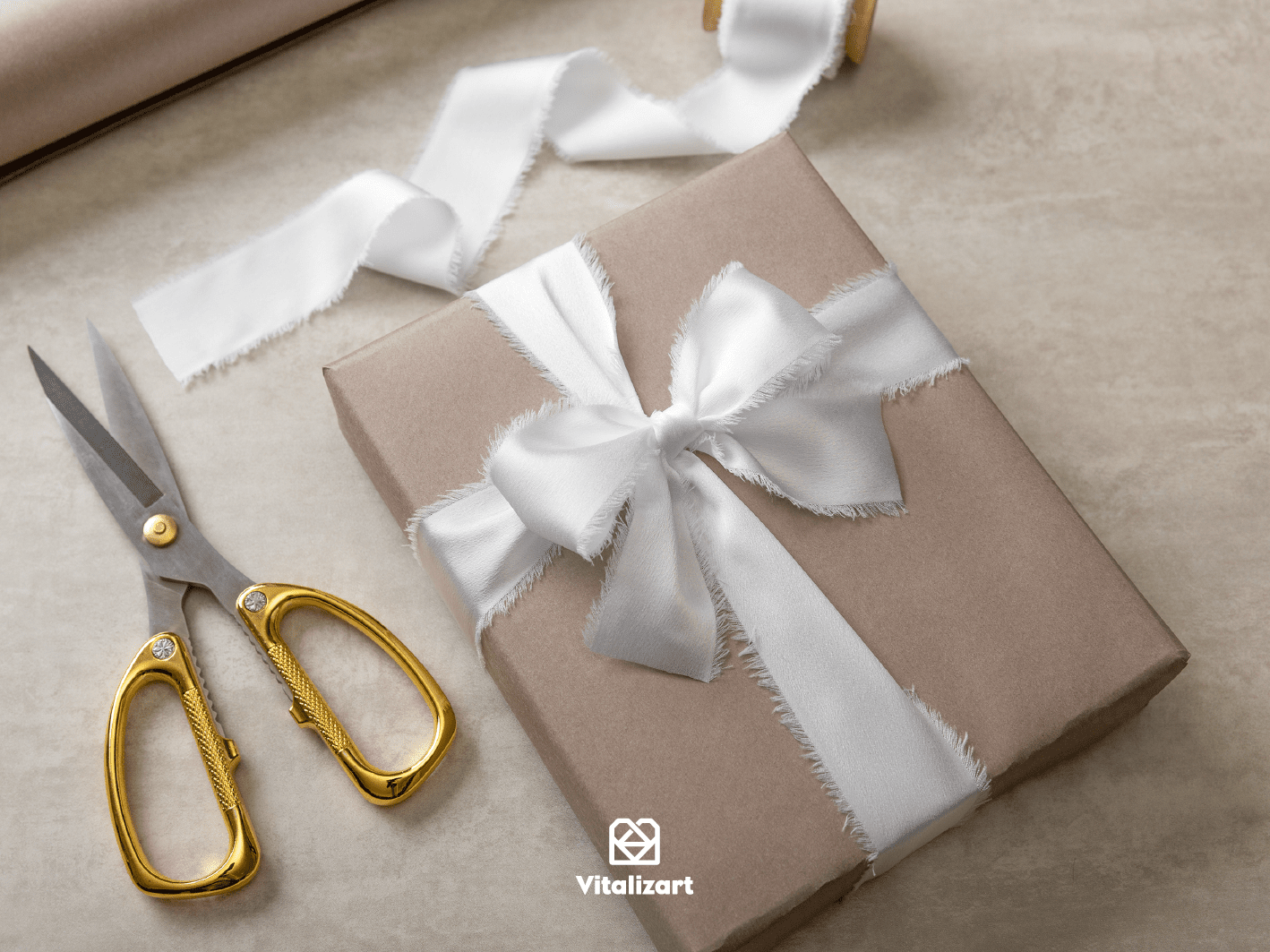 Silk Satin Ribbon with Wooden Spool 1.5” x 15 Yd (White) - Vitalizart
